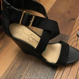 Black Jessica Simpson Wedge Sandals